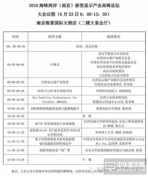 2016海峽兩岸（南京）新型顯示產(chǎn)業(yè)高峰論壇即將召開！