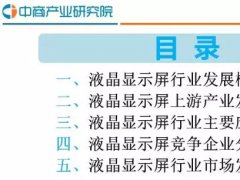 2016年中國液晶顯示屏行業(yè)研究分析報告